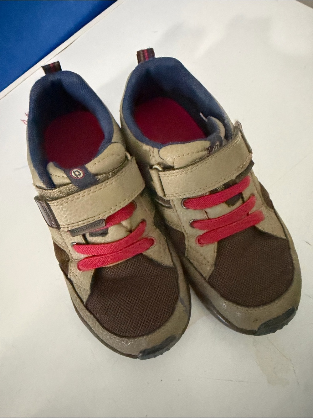pediped Brown and Red Kids Sneaker